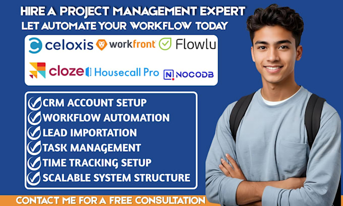 setup celoxis cloze workfront nocodb crm  flowlu crm housecall pro automation