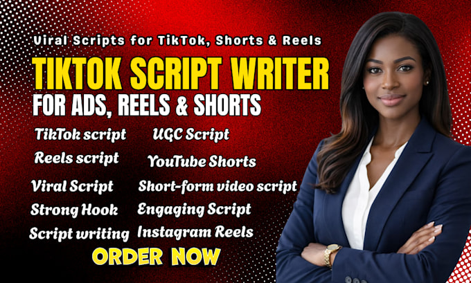 write tiktok script ugc script, reels script, and youtube short script for ads