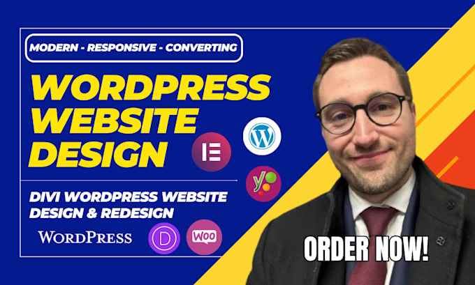Build wordpress website design, divi wordpress website using divi theme ...