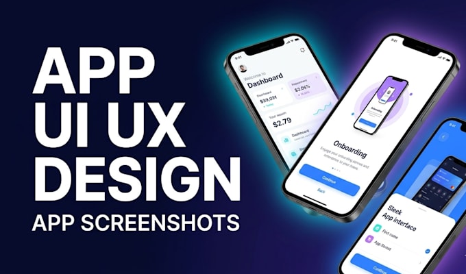 design app store and google play screenshots with mobile app UI UX