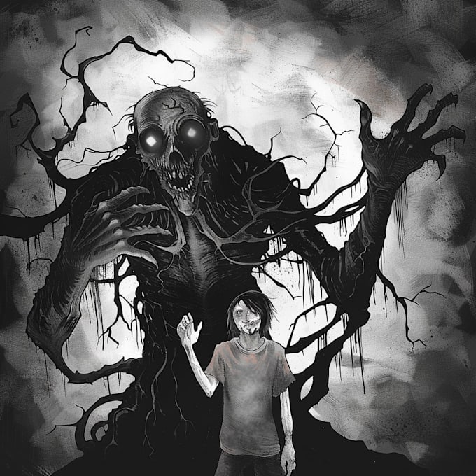 draw dark, horror illustration