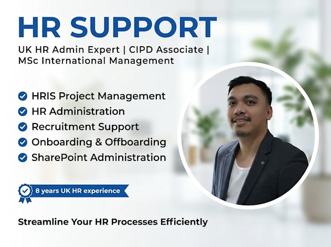 handle HR admin, hris management, and onboarding support