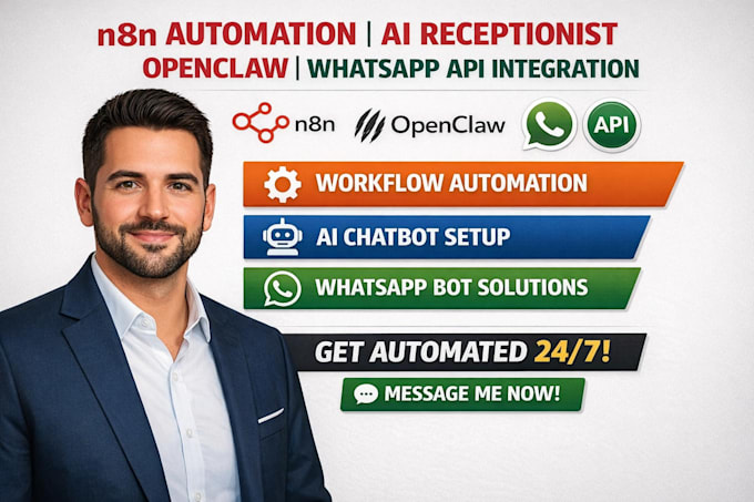 n8n automation ai receptionist open claw setup whatsapp chatbot API integration