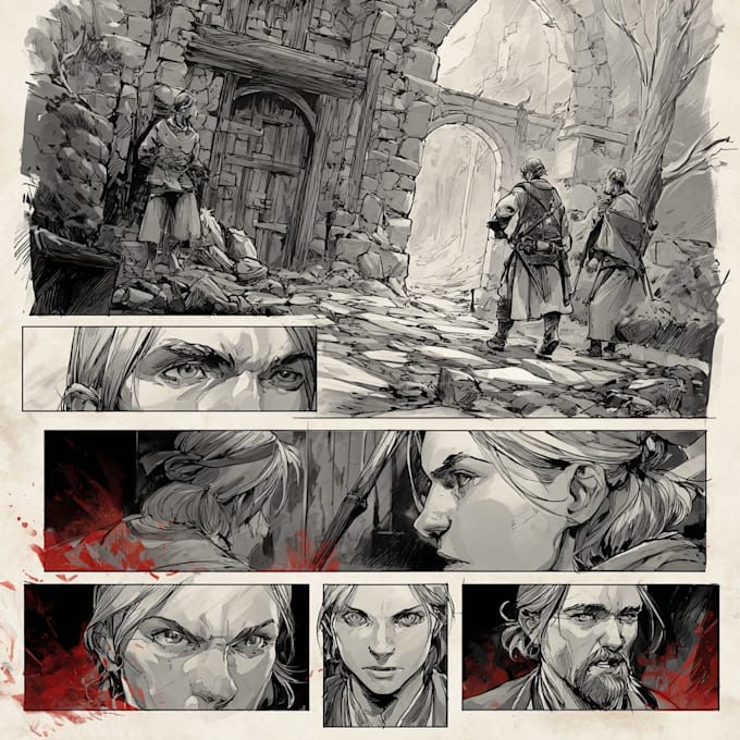 draw comic book page in any style based on your script