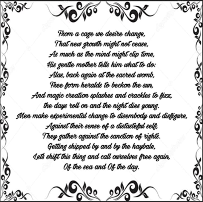 write you a haiku, sonnet, ballad, letter, document or article