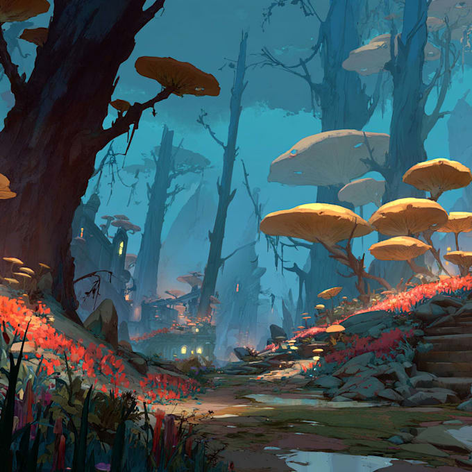 create dark, background, environment concept art, landscape