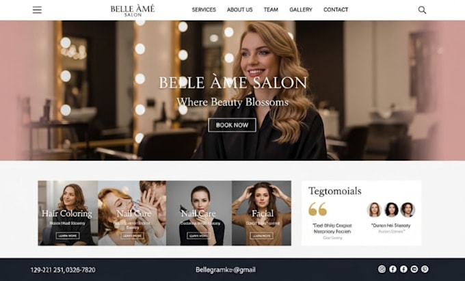 build squarespace wix salon website spa beauty website makeup website