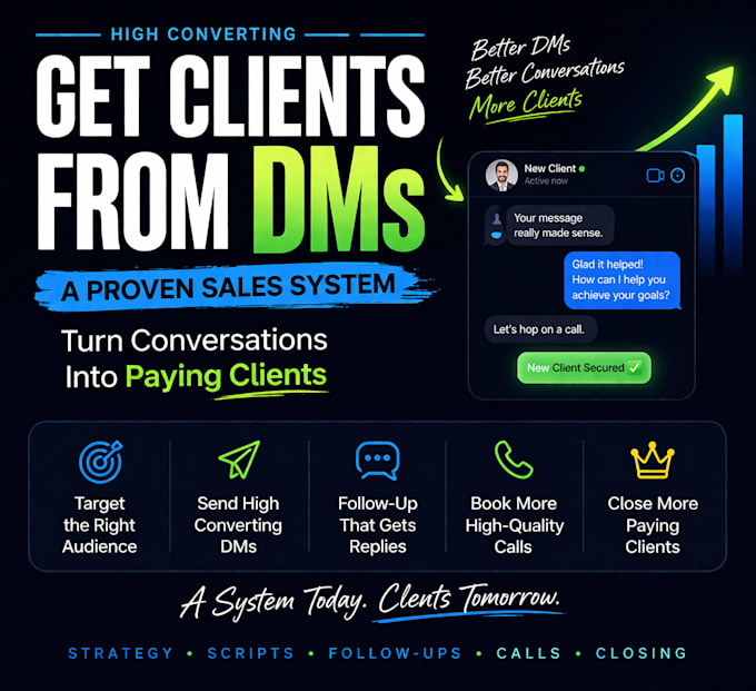 create a high converting dm and sales script system to get clients