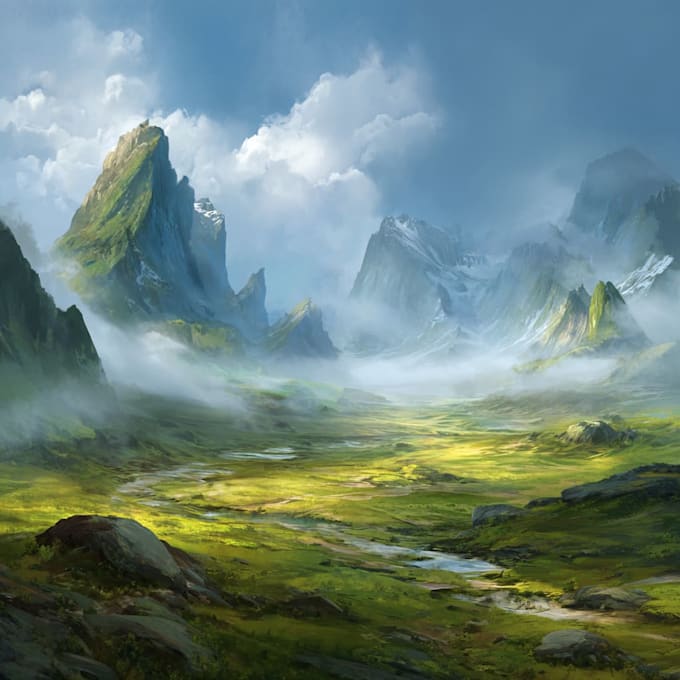 create environment concept art and background