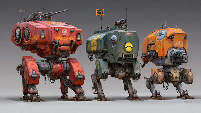 draw or design mechs robots concepts
