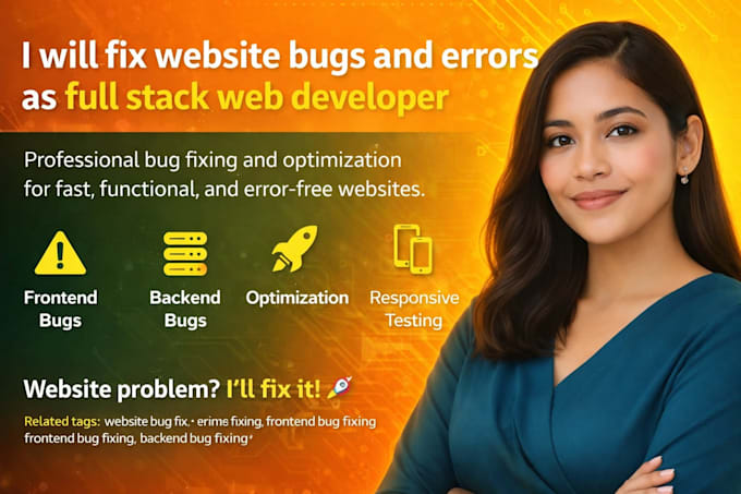 fix website bugs and errors as full stack web developer