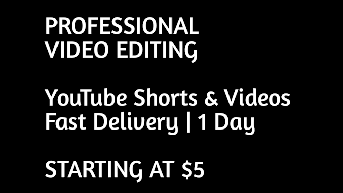professional youtube video editing in 24 hours