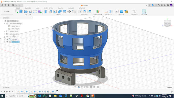 create 3d model in solidworks, fusion 360 and creo