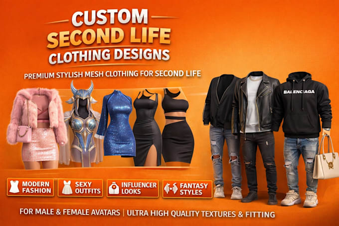 design second life clothes avatars mesh outfits accessories