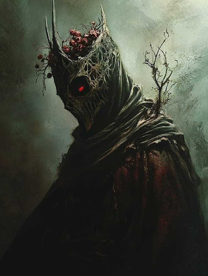 draw dark, punk, goth, horror character in comic like style