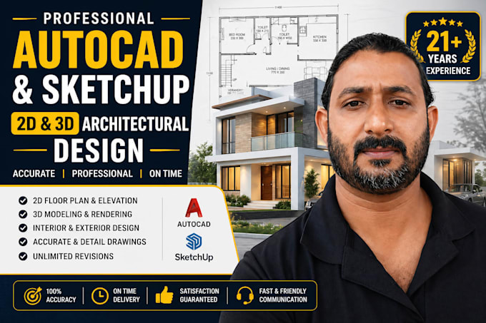 create professional autocad 2d drawings, floor plans and cad drafting