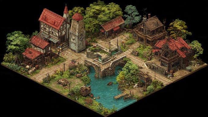 create vector isometric map illustration
