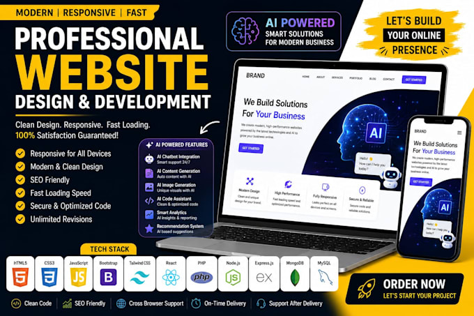 develop responsive business website with admin panel