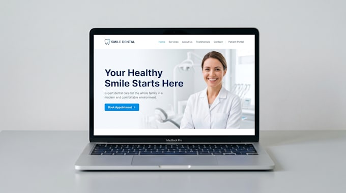 design a professional dental clinic website with booking system