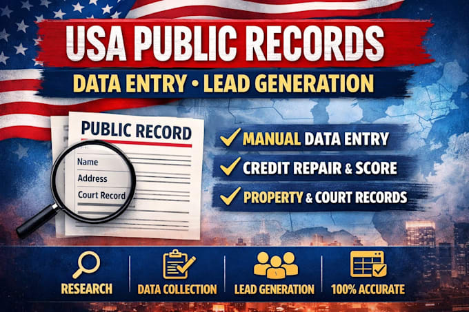 manually create 1500 USA public records account for you