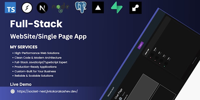 Develop a full stack real time web app using nextjs expressjs ...