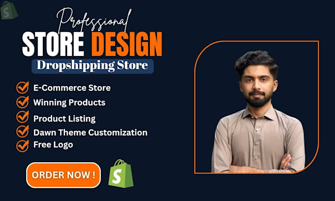 create a professional shopify dropshipping store with custom, paid theme design