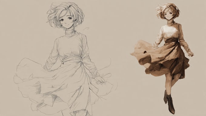 draw an anime sketch for you