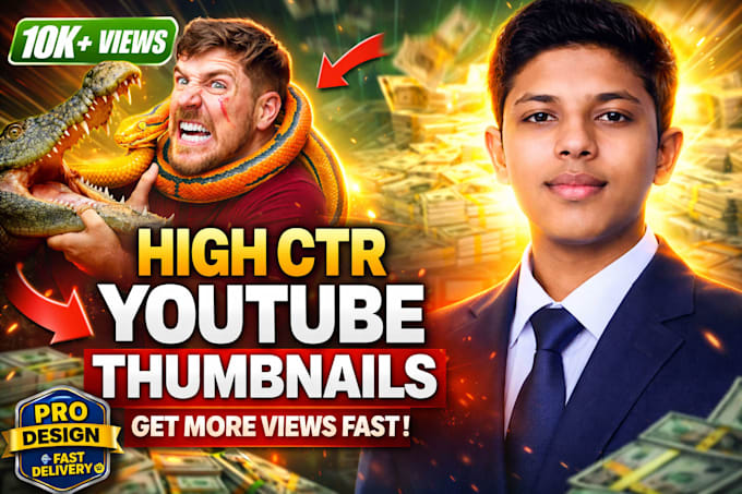 design viral mrbeast style thumbnails for more clicks