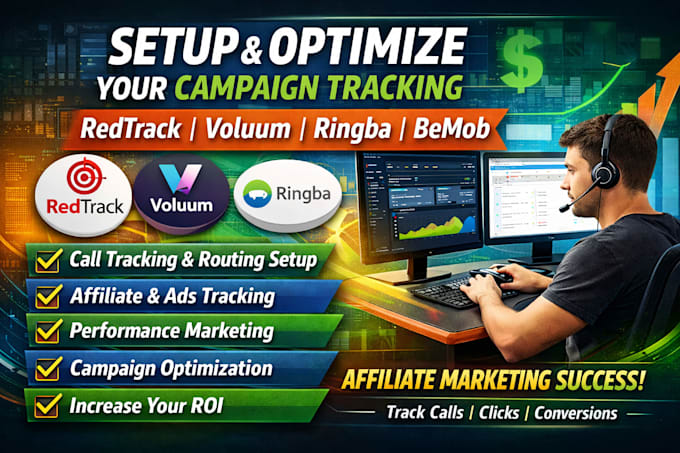 set up bemob ringba voluum redtrack campaign call ads tracking