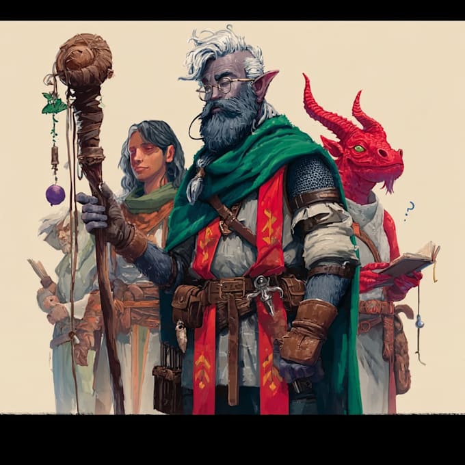 draw d and d character art and dnd character art