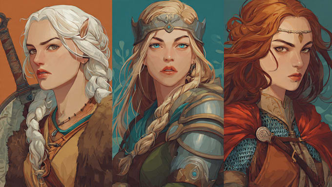 draw a fantasy character for dnd, pathfinder, etc
