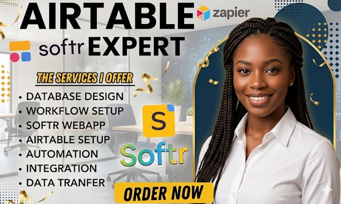 set up airtable database, automations CRM  softr clipper expert
