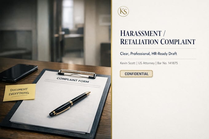 draft your workplace harassment or retaliation complaint