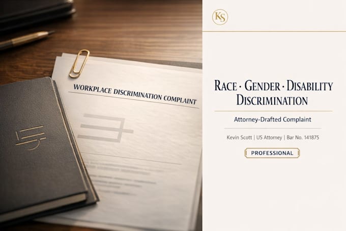 draft a discrimination complaint for race gender or disability