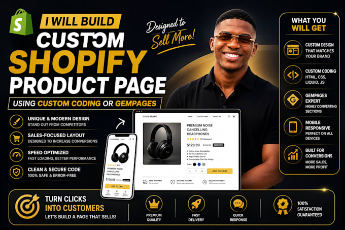 build a custom shopify product page using custom coding or gempages
