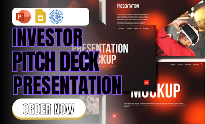 do a business presentation, pitch deck, or corporate slide