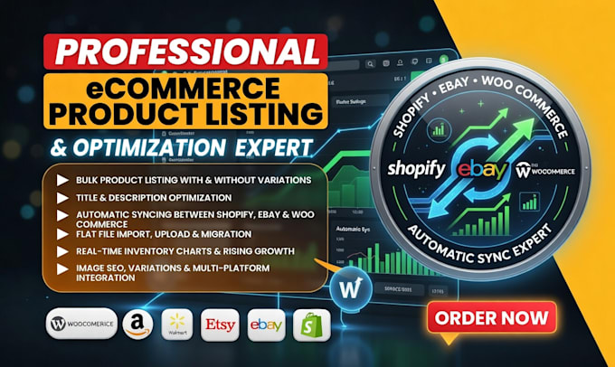 do bulk product upload ebay shopify woocommerce inventory SEO listing data entry