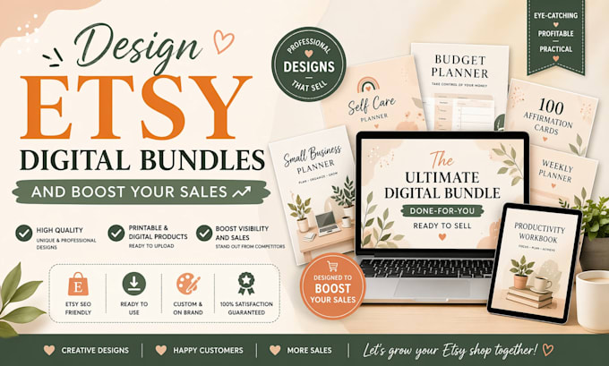 create etsy digital products, bundles, canva templates , etsy seo listings