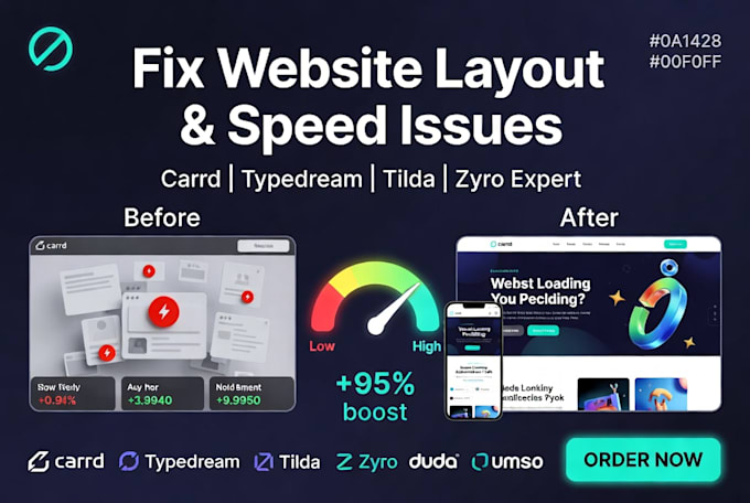 fix carrd typedream tilda zyro website layout responsive and performance issues