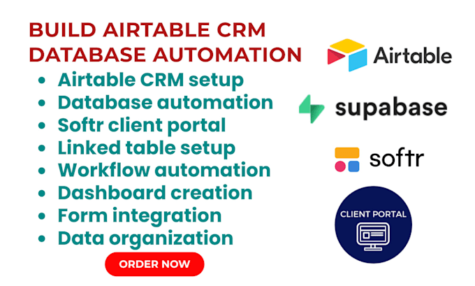 build airtable crm database automation softr client portal