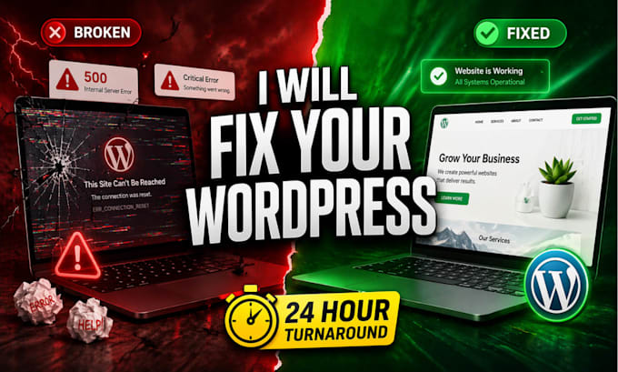 fix wordpress errors bugs and broken websites