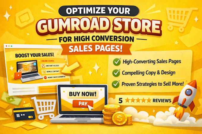 design gumroad website optimize gumroad store for high conversion sales pages