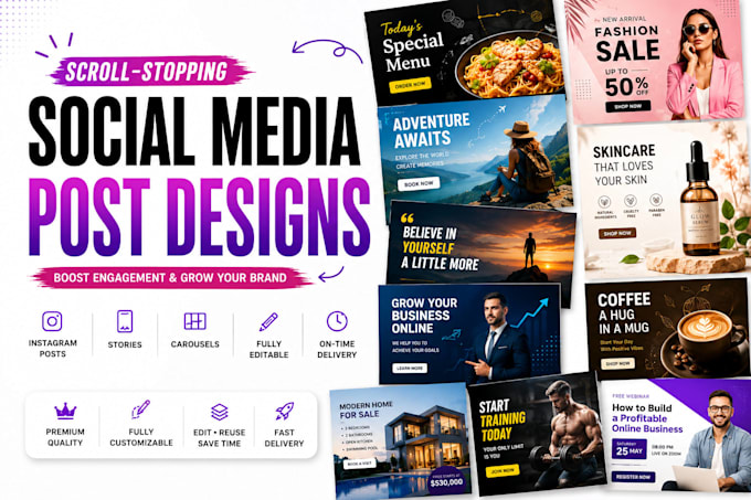 create editable social media post design templates