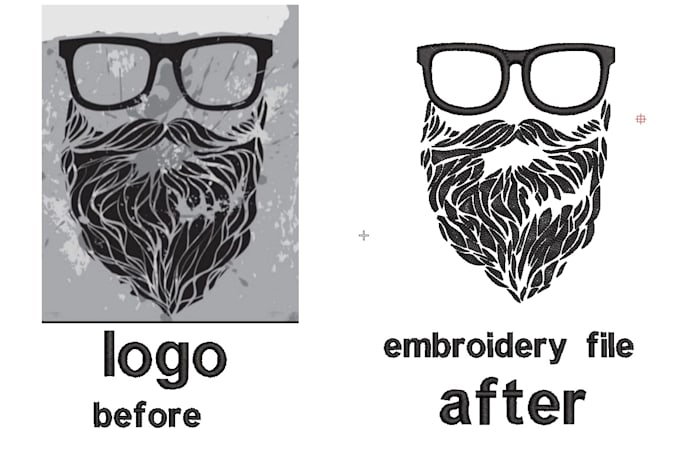 do convert logo to embroidery digitizing 1 hours