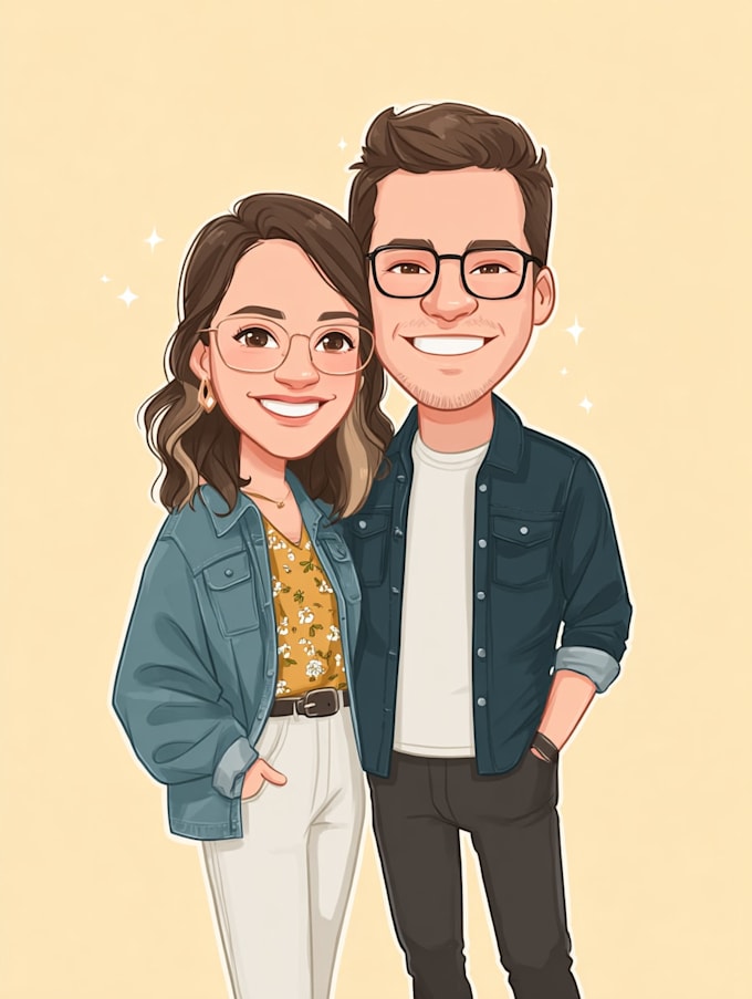 make family or couple caricature