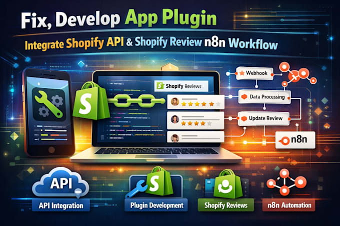 fix develop app plugin integrate shopify API shopify review n8n workflow