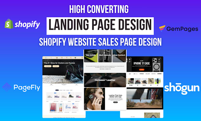 design high converting custom landing page website, shopify sales page design