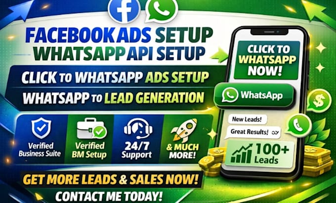 setup facebook ads whatsapp API meta business suites