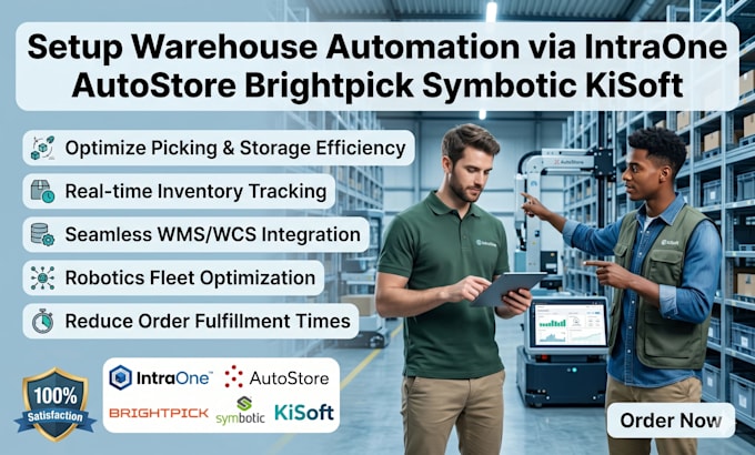 setup warehouse automation crm via intraone autostore brightpick symbotic kisoft