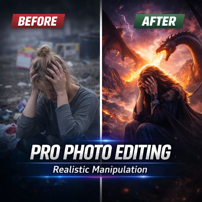 do realistic photo manipulation and photoshop editing